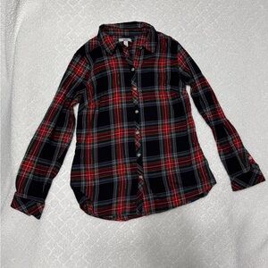 Croft & Barrow Women's Plaid Button-Down Shirt - Red, Black, Green